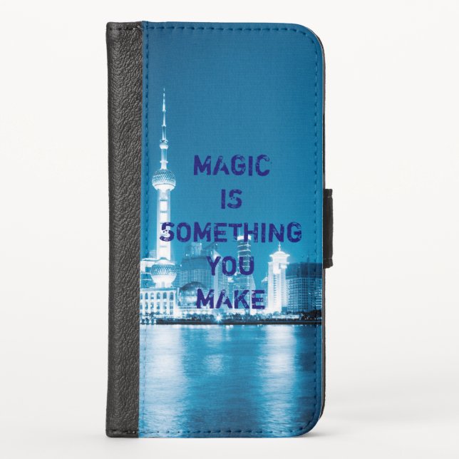 Inspiration hope quote city night background Case- iPhone Wallet Case (Front)