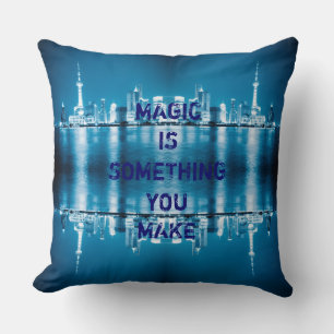 Inspiration hope quote city night throw pillow