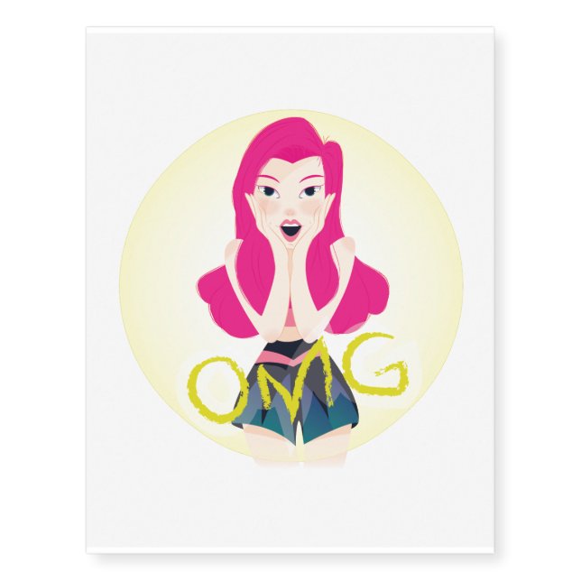 Inspiration Illustration: OMG Girl Temporary Tattoos (Front)