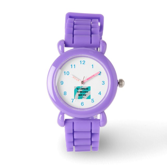 Inspiration Kid's Red Glitter Strap Watch (Front)