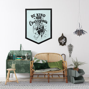 inspiration kind courageous word art pennant