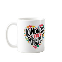 Inspiration Mug Kindness Quote Colorful Hearts