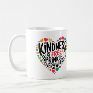 Inspiration Mug Kindness Quote Colorful Hearts