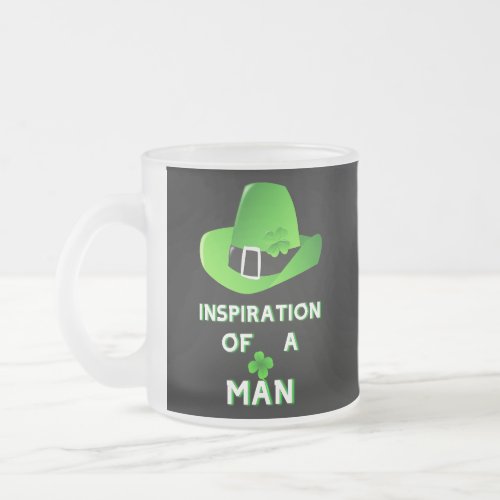 Inspiration Of A Man 17 Day Saint March Patricks Frosted Glass Coffee Mug
