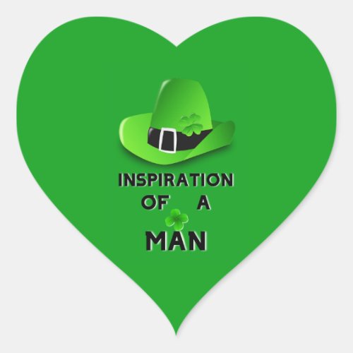 Inspiration Of A Man Trefoil Saint March Patricks Heart Sticker