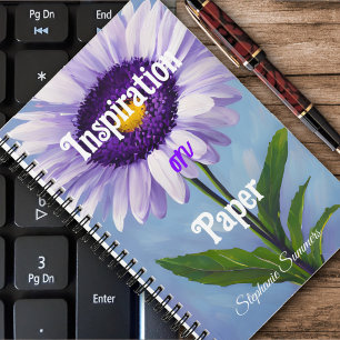 Inspiration on Paper Purple Daisy Blossom Adult Notebook