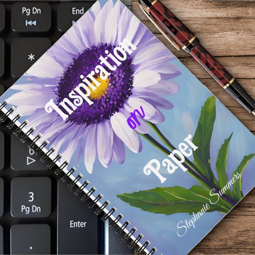 Inspiration on Paper Purple Daisy Blossom  Notebook