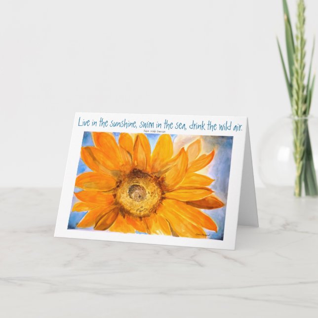 Inspiration Poetry Sunflower Greeting Card (Front)