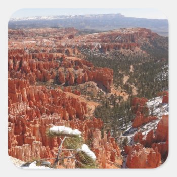 Inspiration Point At Bryce Canyon I Square Sticker by mlewallpapers at Zazzle
