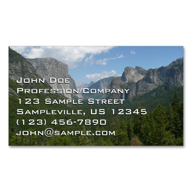 Inspiration Point in Yosemite National Park Business Card Magnet (Front)