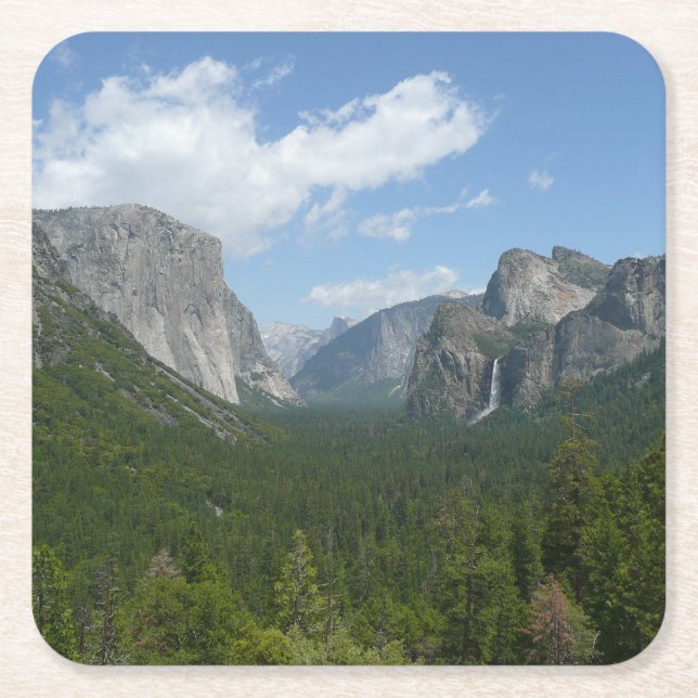 Inspiration Point in Yosemite National Park Square Paper Coaster (Front)