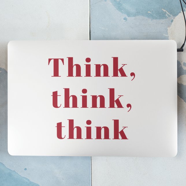 Inspiration Positive Red Think Think Think Quote HP Laptop Skin (Creator Uploaded)