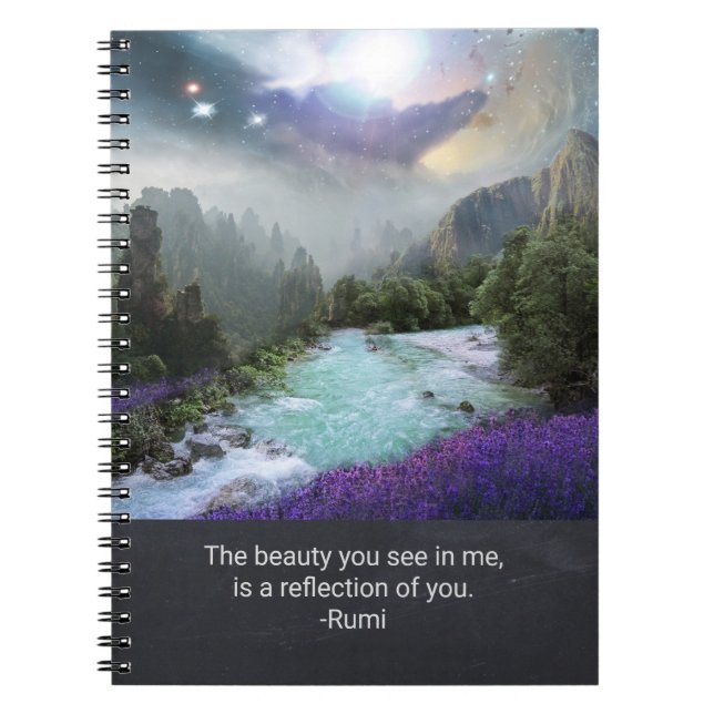 Inspiration Quotation on Beauty from Rumi Notebook (Front)