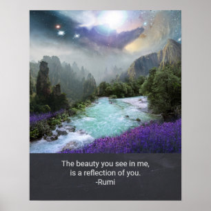 Inspiration Quotation on Beauty from Rumi Poster