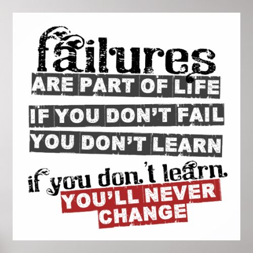 Inspiration Quote Failures Meaning Poster