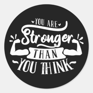 inspiration strong word art classic round sticker