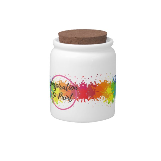 Inspiration to Paint Paint and Glitter Fund Candy Jar (Front)