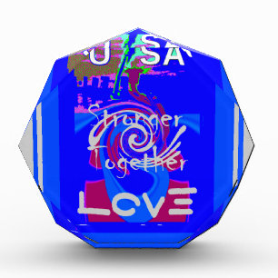 Inspiration USA We Are Stronger Together With Love Acrylic Award