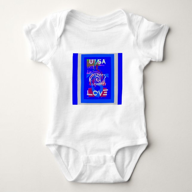 Inspiration USA We Are Stronger Together With Love Baby Bodysuit (Front)