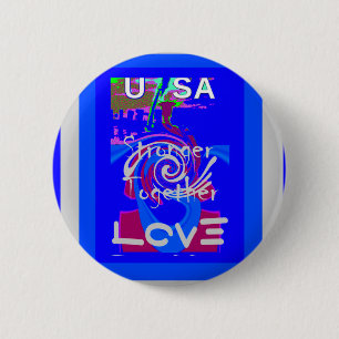 Inspiration USA We Are Stronger Together With Love Button