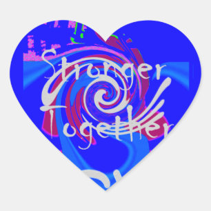 Inspiration USA We Are Stronger Together With Love Heart Sticker