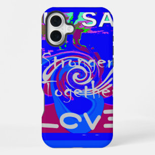 Inspiration USA We Are Stronger Together With Love iPhone 16 Plus Case
