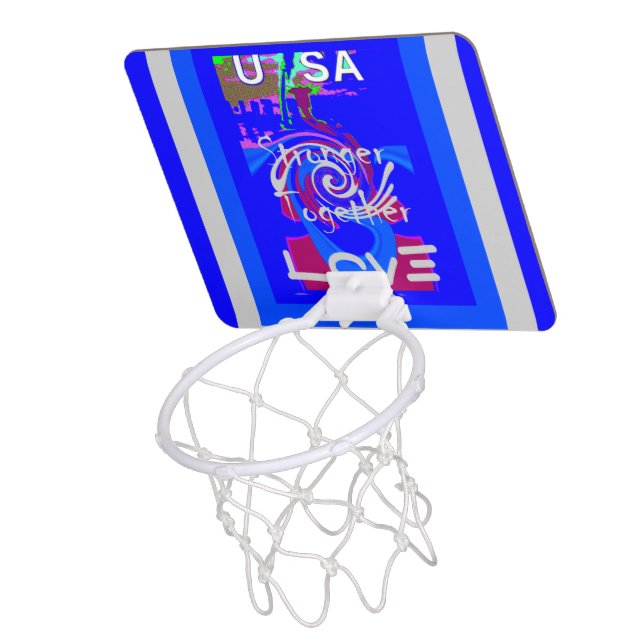 Inspiration USA We Are Stronger Together With Love Mini Basketball Hoop (Above)