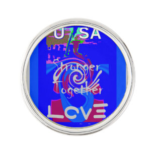 Inspiration USA We Are Stronger Together With Love Pin