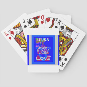 Inspiration USA We Are Stronger Together With Love Poker Cards