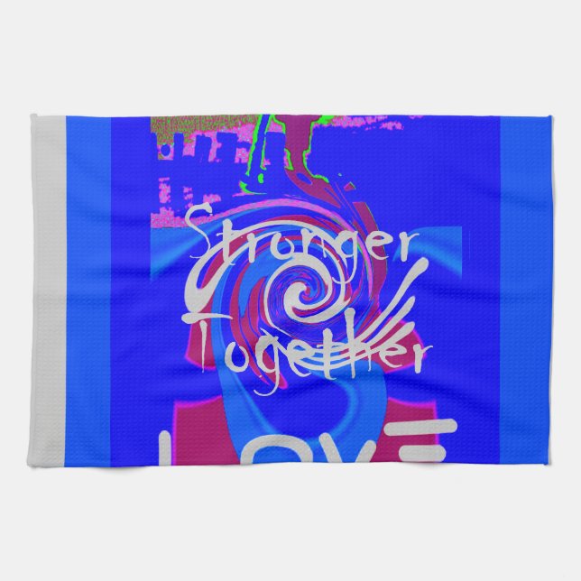 Inspiration USA We Are Stronger Together With Love Towel (Horizontal)