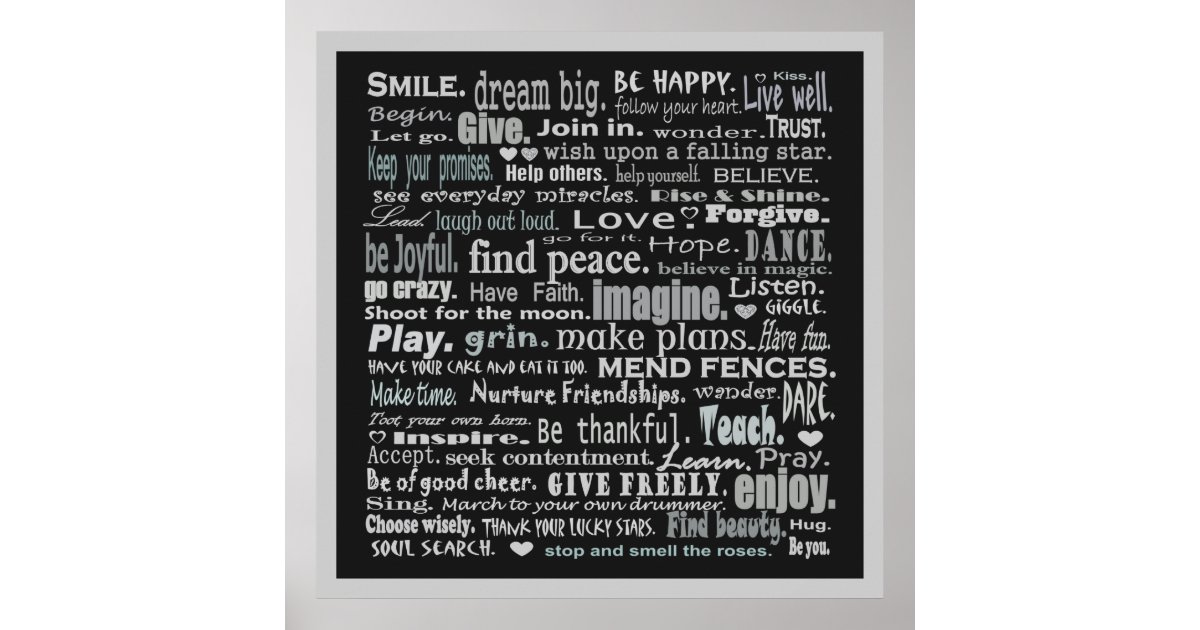 inspiration words collage poster | Zazzle