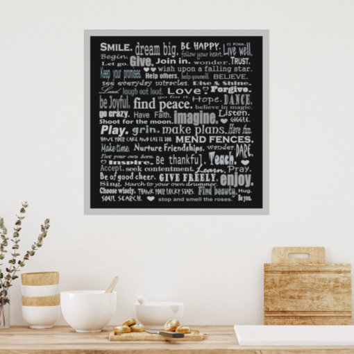 inspiration words collage poster | Zazzle