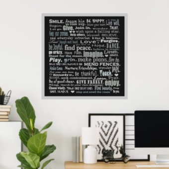 inspiration words collage poster | Zazzle