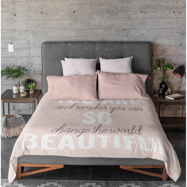 Inspiration You Are So Beautiful Positive Quote  Duvet Cover (Creator Uploaded)