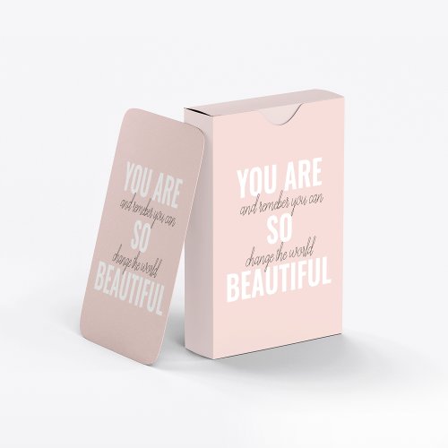 Inspiration You Are So Beautiful Positive Quote  Playing Cards