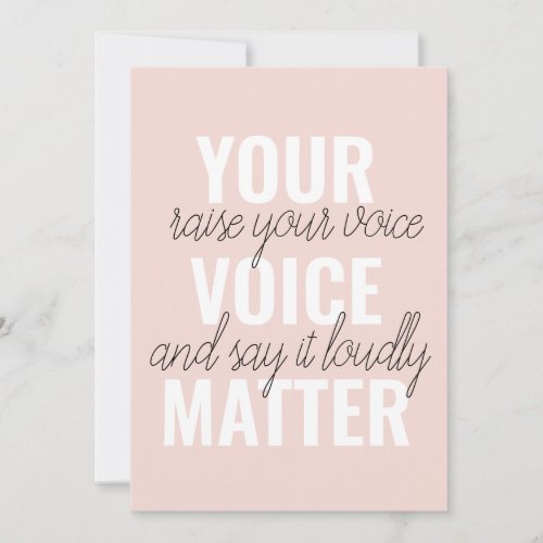 Inspiration Your Voice Matter Motivation Quote Holiday Card