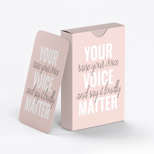 Inspiration Your Voice Matter Motivation Quote Playing Cards