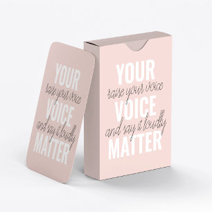 Inspiration Your Voice Matter Motivation Quote Poker Cards