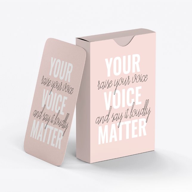 Inspiration Your Voice Matter Motivation Quote Poker Cards (Creator Uploaded)