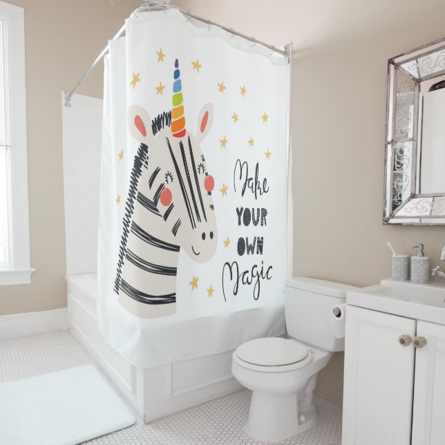 Inspiration Zebri-corn Shower Curtain (In Situ)