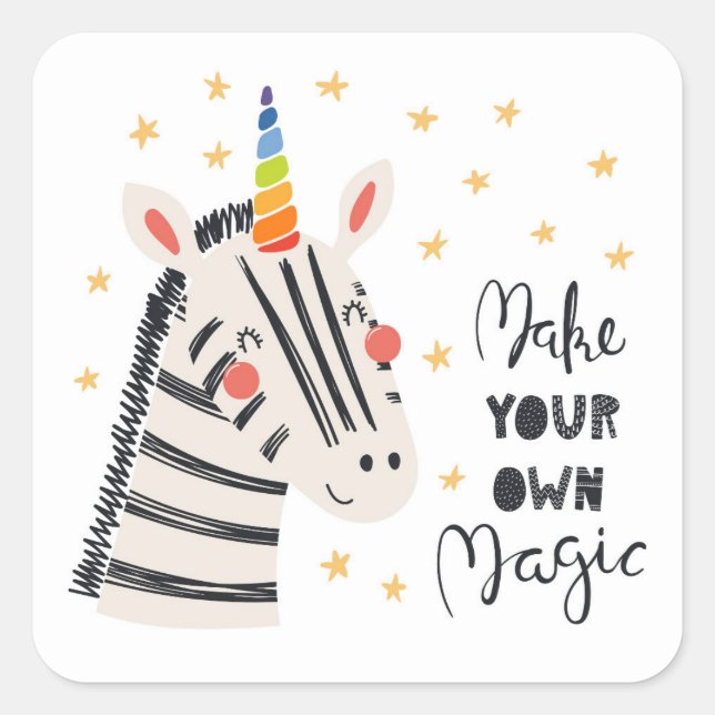 Inspiration Zebri-corn Square Sticker (Front)