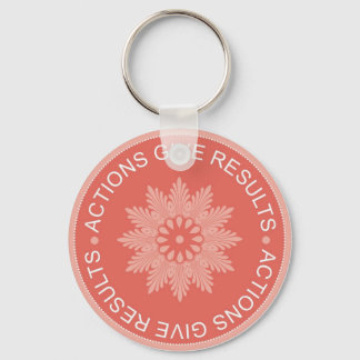 Inspirational 3 Word Quotes ~Actions Give Results~ Keychain