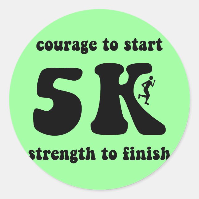 Inspirational 5K Classic Round Sticker (Front)