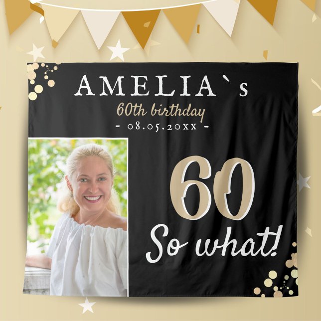 Inspirational 60th Birthday Black Photo Backdrop (Creator Uploaded)