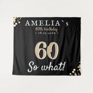 Inspirational 60th Birthday Party Black Backdrop