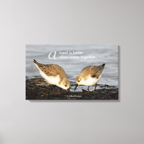 Inspirational A Meal is Better  Sanderlings Canvas Print