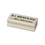 [ Thumbnail: Inspirational "A+ Results!" + Custom Teacher Name Rubber Stamp ]