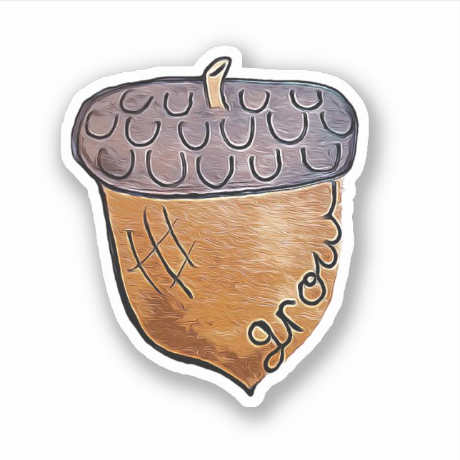Inspirational Acorn, Grow Sticker (Front)