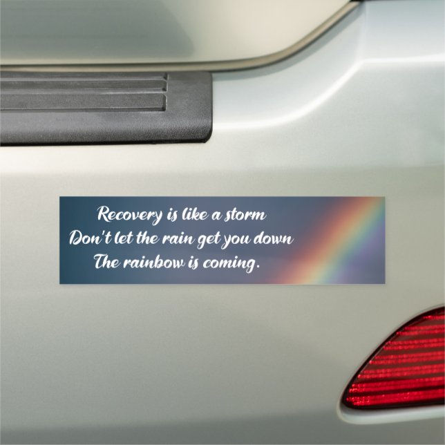 Inspirational Addiction Recovery Quote Rainbow Car Magnet (In Situ)