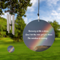 Inspirational Addiction Recovery Quote Rainbow Wind Chime